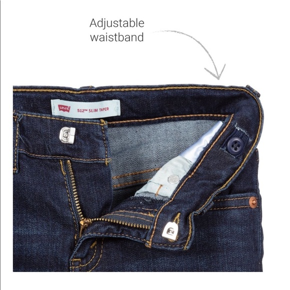 New LEVI’S 512 Slim Taper Boys Dark Wash Jeans Size 12 - Picture 5 of 16